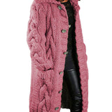 HELENA™ – LANG OG TYK STRIKCARDIGAN MED ELEGANTT UDTRYK