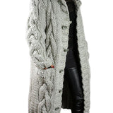 HELENA™ – LANG OG TYK STRIKCARDIGAN MED ELEGANTT UDTRYK