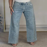 CAMDENGLAM™ – STRETCH DENIM JEANS MED KRYSTALLER