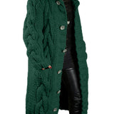 HELENA™ – LANG OG TYK STRIKCARDIGAN MED ELEGANTT UDTRYK