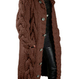 HELENA™ – LANG OG TYK STRIKCARDIGAN MED ELEGANTT UDTRYK