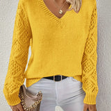 ZENYA™ – AFSLAPPET V-HALSET STRIKTRØJE TIL HVERDAGEN