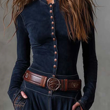 Astrid | Læderlook Maxikjole